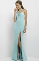 2015 Bodice Blush 9781 Beaded Aqua Long High Slit Evening Gown [Blush 9781 Aqua] - $188.00 : 2015 Popular prom dress ...