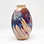 RAAQUU Half Copper Matte Ceramic Art Vases