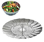 SYGA Stainless Steel Steamer Basket for Vegetable/Insert for Pots, Pans, Crock Pots & More. 6.3" to 10.3"