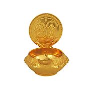 Shop Tansha Quo Balaji lamp - Diya, Gold Plated Brass Online