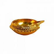 Shop Tansha Quo Brass Diya in Gold Online - Tanshaquo.com