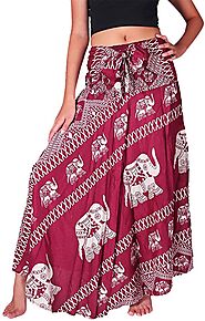 Buy Elephant Design Skirt With Coconut Tied Belt