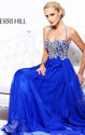 Cheap Sherri Hill 3836 Beaded Royal Halter Straps Long Chiffon Prom Dress [Sherri Hill 3836 Royal] - $185.00 : The mo...