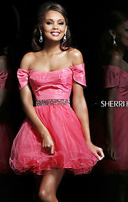 Sherri Hill 21192 Jeweled Tulle 2014 Coral Short Layered Prom Dress [Sherri Hill 21192 Coral] - $166.00 : The most fa...
