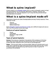 What is spine implant? by Zealmax Ortho