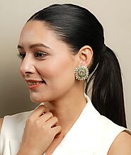 Buy Designer Emerald Earrings In India Online | Amaris Jewels