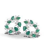 Emerald Earrings Studs For Woman