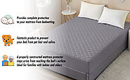 Buy DREAM CARE Sapphire Quilted Waterproof Fitted Double Bed King Size Ultra Soft & Hypoallergenic Mattress Protector...
