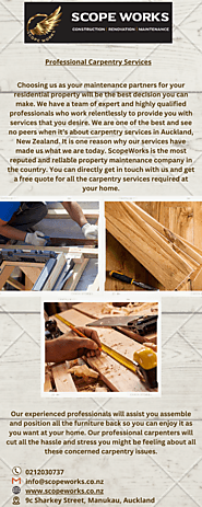 Carpentry Services in Auckland - Scopeworks