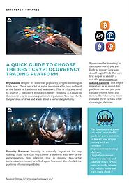 A Quick Guide to Choose the Best Cryptocurrency Trading Platform |authorSTREAM