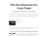 Plus Size Hammocks For Large People