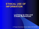 Ethical Use Of Information