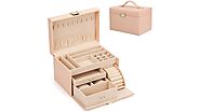FEISCON Pink Leather Jewelry Box