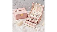 Volance Pink Pu leather Medium Jewelry Box