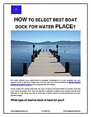 How to select best boat dock for water place