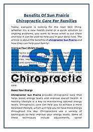 Benefits Of Sun Prairie Chiropractic Care For Families