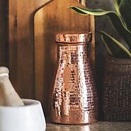 Copper Tableware | Bedside Carafe And Glass | Pure Copper Water Bottle | Studio Copper – Studio Coppre
