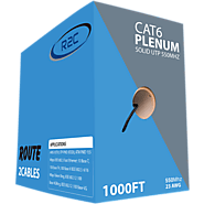 Cat6 Plenum 550MHz UTP Black 1000ft 23AWG Pull Box Cable