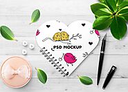 Pretty HeartShape Book Cover Mockup Scene