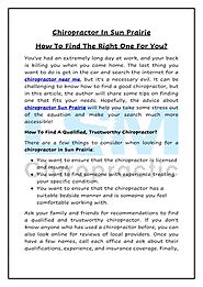 Chiropractor In Sun Prairie: How To Find The Right One For You?