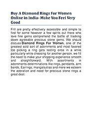 Buy A Diamond Rings For Women Online in India- Make You Feel Very Good