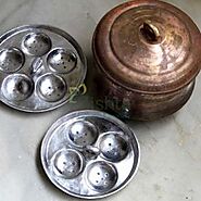 Zishta Brass Idli Pathram (Cooker/Steamer ) Un-Polished | Brass Idli Cooker