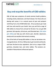 Buy and reap the benefits of CBD edibles