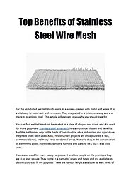 Top benefits of stainless steel wire mesh