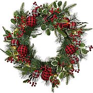 Outdoor Decorative Holiday Christmas Wreaths For The Front Door – Reviews - Decorating Ideas And Accessories For The ...