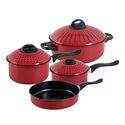 Gibson Cuisine Select Newville 7-Piece Cookware Set, Red