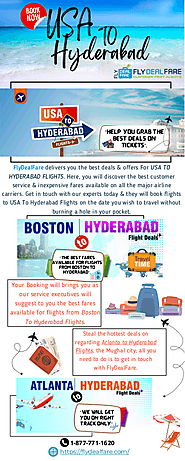 Book Now USA To Hyderabad Flight Tickets : FlyDealFare