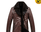Brown Sheepskin Coat for Men CW819466 - cwmalls.com