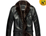 Black Sheepskin Coat UK Mens CW833337 - cwmalls.com