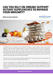 Can You Rely on Immune Support Dietary Supplements to Improv by Modicum Health -