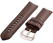 Clockwork Synergy- Leather Watch Band, Genuine Leather Quick Release Watch Strap (Brown Worn, 18mm )