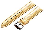 Clockwork Synergy - 2 Piece Ss Leather Lizard Grain Watch Band with Interchangeable Replacement Watch Straps (Khaki, ...