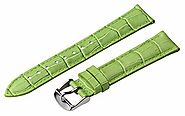 Clockwork Synergy - 2 Piece Classic Croco Grain Ss Leather Watch Bands with Replacement Watch Strap (13mm, Grain Grass)