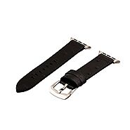 Clockwork Synergy - Dapper Collection (SS) Leather Band Compatible for Apple Watch Series (38mm, Ostrich Black)