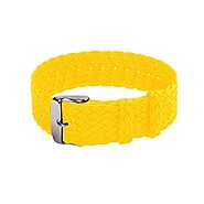 Clockwork Synergy - Nylon Double Braided Perlon Watch Strap (18mm, Yellow)