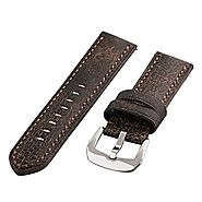 Clockwork Synergy - Gentlemen's Collection - 18mm Auburn Bomber Leather Watch Band