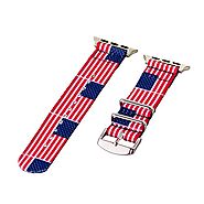 Clockwork Synergy - Premium Quality 2-Piece Nylon Watch Straps, Compatible with Apple Watch Band (American Flag, 42mm)