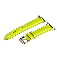Clockwork Synergy - Lizard Leather Watch Bands for Apple Watch (38mm Lime Green)