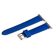 Clockwork Synergy - Silicone Watch Bands for Apple Watch (42mm, Blue Bands/Steel Hardware)