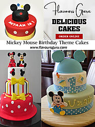 Order Now! Mickey Mouse Birthday Theme Cakes Delivery in Delhi NCR from Flavours Guru