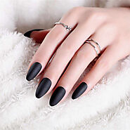 Black | Fake Matted Nails Sold by Eishops