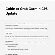 Guide to Grab Garmin GPS Update