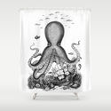 Octopus Shower Curtain by Eugenia Hauss