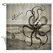 Kraken Shower Curtain - Kraken Attack - Octopus Squid