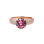 ROSE GOLD RING WITH ZIRCON AND DIAMONDS