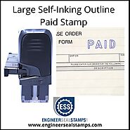 Large Self-Inking Outline Paid Stamp